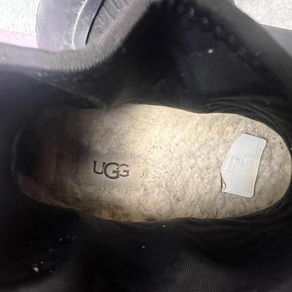 UGG Chevonne Rain Ankle Boots Womens Black Waterproof Rubber Pull On Cuban 7-8? - Picture 6 of 7